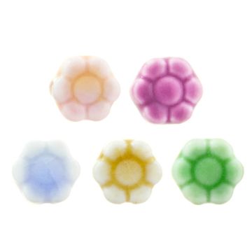 Ceramic Beads Flower (10 x 9.5 x 4.5 mm) Mix Color (5 pcs)