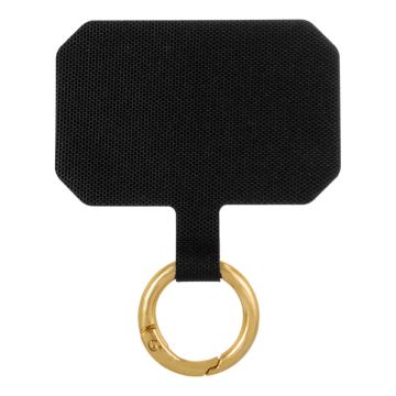 Cloth Mobile Phone Lanyard Patch, with Metal Clasp (Black - Gold) 1 pcs