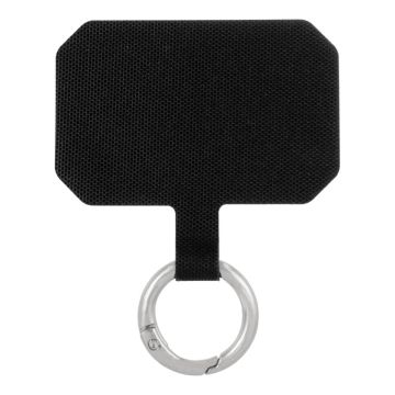 Cloth Mobile Phone Lanyard Patch, with Metal Clasp (Black - Antique Silver) 1 pcs