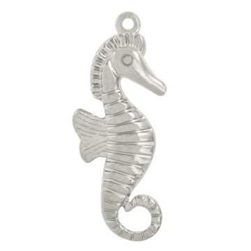 Stainless Steel Pendant Seahorse (30 x 11 x 3.5 mm) Antique Silver (1 pcs)