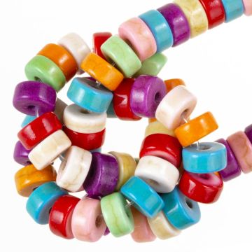 Turquoise Heishi Disc Beads (6 x 3 mm) Mix Color (128 pcs)