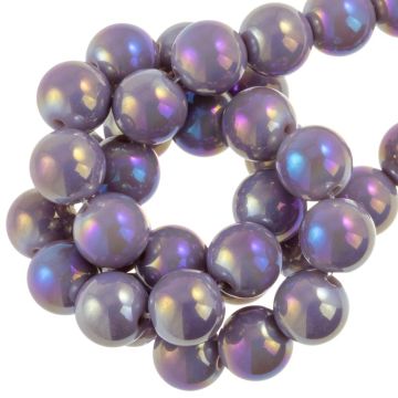 Electroplated Glass Beads (10 mm) Wisteria Purple AB (39 pcs)