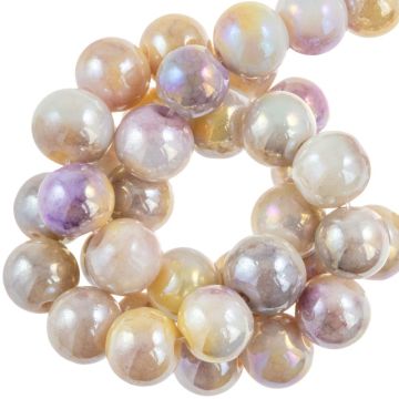 Electroplated Glass Beads (8 mm) Mauve Sahara AB (100 pcs)
