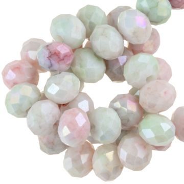 Electroplated Faceted Rondelle Glass Beads (6 x 5 mm) Wildflower AB (80 pcs)