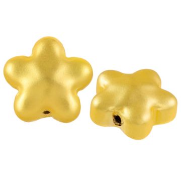 Electroplated Glass Beads Flower (12 x 12 x 6.5 mm) Gold (5 pcs)