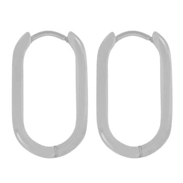 Stainless Steel Earrings (21.5 x 12 x 3 m) Antique Silver (2 pcs)