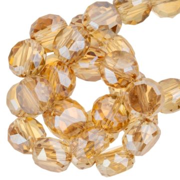 Electroplated Faceted Disc Glass Beads (8 x 5 mm) Honey Topaz (15 pcs)