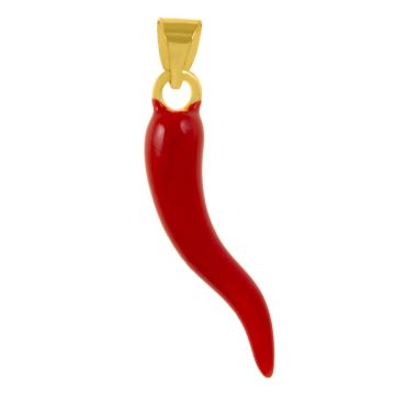 Enamel Pendant Pepper (26 x 5 x 4.5 mm) Red (1 pcs)