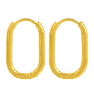 Stainless Steel Earrings (19 x 12 x 2 mm) Gold (2 pcs)