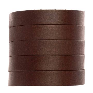 Leather Cord Flat (10 x 2 mm) Natural Red Dark Brown (1 meter)