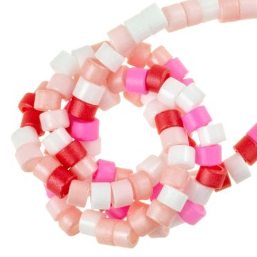Lampwork Glass Beads (2.5 x 2 mm) Pink Rose Mix Mix (220 pcs)