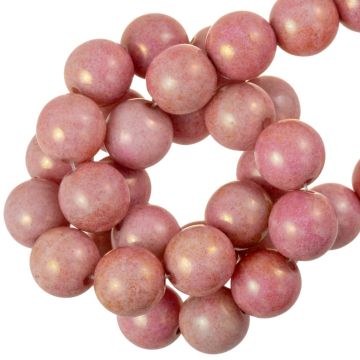 Czech Glass Beads (4 mm) Chalk White Red Luster (45 pcs)