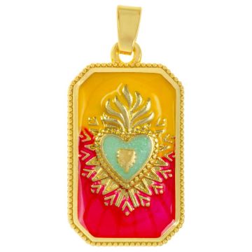 Enamel Pendant (27.5 x 15.5 x 4 mm) Multi Color (1 pcs)