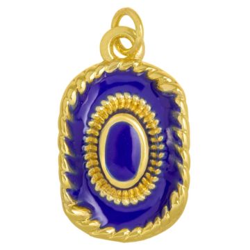 Enamel Pendant Hat (22 x 13.5 x 5.5 mm) Blue - 18K Gold Plated (1 pcs)