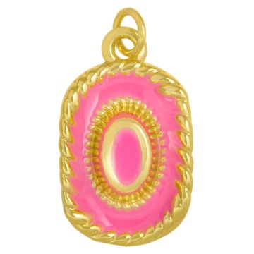Enamel Pendant Hat (22 x 13.5 x 5.5 mm) Pink - 18K Gold Plated (1 pcs)