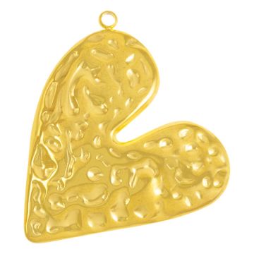 Stainless Steel Pendant Heart (33 x 31 x 2 mm) Gold (1 pcs)