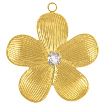 Stainless Steel Pendant Flower (25 x 4 mm) Gold (1 pcs)