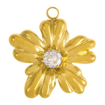 Stainless Steel Pendant Flower (20 x 18 x 4 mm) Gold (1 pcs)
