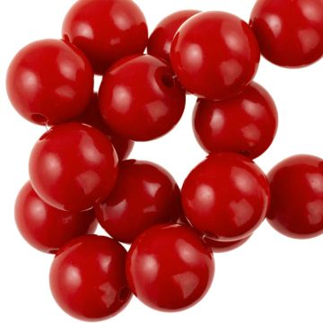 Acrylic Beads (16 mm) Fiery Red (25 pcs)