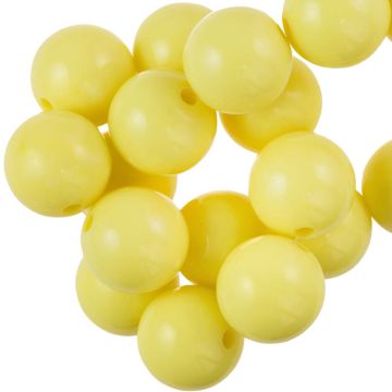 Acrylic Beads (16 mm) Pastel Yellow (25 pcs)