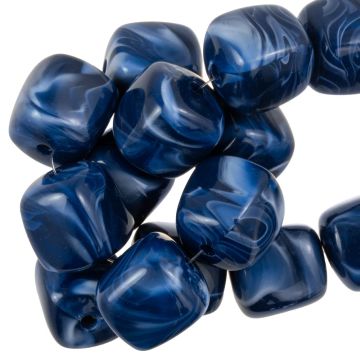 Acrylic Beads Opaque Two Tone (17 x 15.5 x 15.5 mm) Royal Blue (10 pcs)
