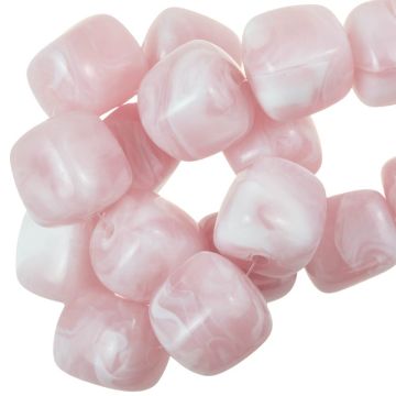 Acrylic Beads Opaque Two Tone (17 x 15.5 x 15.5 mm) Baby Pink (10 pcs)