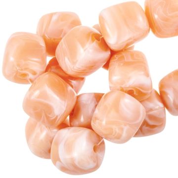 Acrylic Beads Opaque Two Tone (17 x 15.5 x 15.5 mm) Light Salmon (10 pcs)
