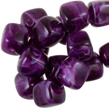 Acrylic Beads Opaque Two Tone (17 x 15.5 x 15.5 mm) Amethyst (10 pcs)
