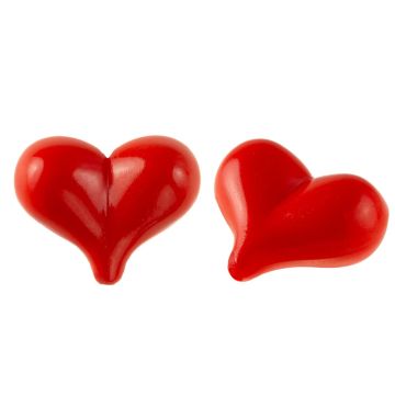Acrylic Beads Heart Opaque (17 x 21 x 10 mm) Red (10 pcs)