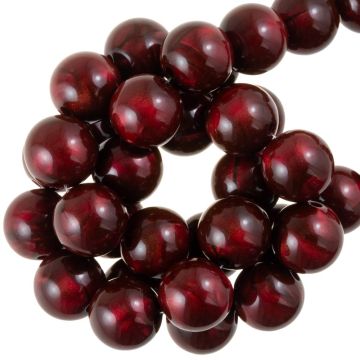 Acrylic Beads Tiger Eye Look (13 mm) Dark Red (25 pcs)