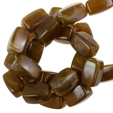 Acrylic Beads Two Tone (13 x 7.5 x 7.5 mm) Toffee Brown (20 pcs)