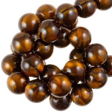 Acrylic Beads Tiger Eye Look (13 mm) Honey Brown (25 pcs)