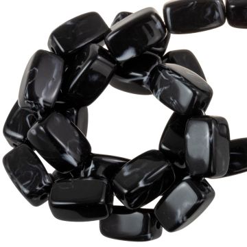Acrylic Beads Two Tone (13 x 7.5 x 7.5 mm) Black (20 pcs)
