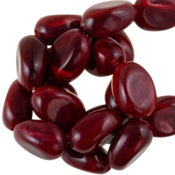 Acrylic Beads Two Tone (18 x 13 x 9.5 mm) Dark Red (10 pcs)