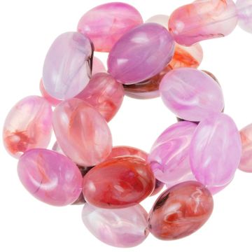 Acrylic Beads Two Tone (14 x 10 x 8.6 mm) Rose Pink (25 pcs)