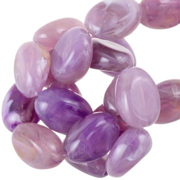 Acrylic Beads Two Tone (18 x 13 x 9.5 mm) Orchid (10 pcs)