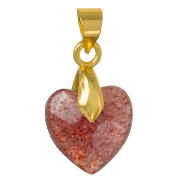 Strawberry Quartz Pendant Heart (12 x 11 x 5 mm) 1 pcs
