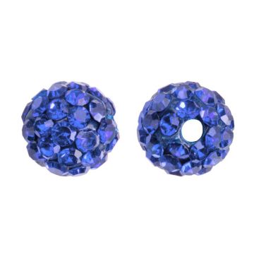Shamballa beads (6 mm) Lichen Blue (5 pcs)