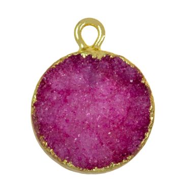 Druzy Agate Pendant (18 x 14 x 6 - 10 mm) Fuchsia (1 pcs)