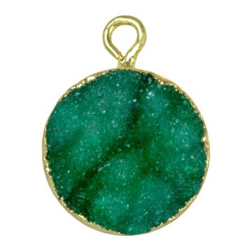 Druzy Agate Pendant (18 x 14 x 6 - 10 mm) Emerald Green (1 pcs)