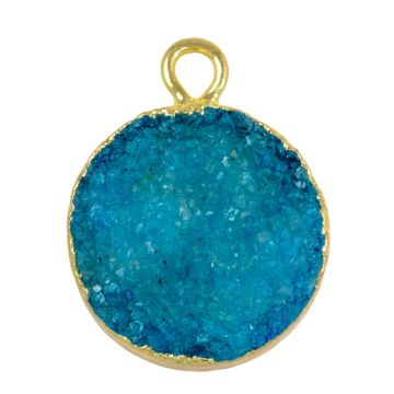 Druzy Agate Pendant (18 x 14 x 6 - 10 mm) Azure Blue (1 pcs)