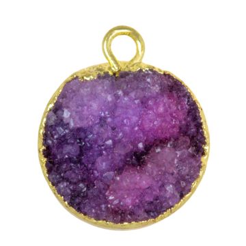 Druzy Agate Pendant (18 x 14 x 6 - 10 mm) Violet (1 pcs)