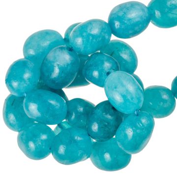 Malaysia Jade Beads (11- 13 x 9 - 10 x 8.5 - 10 mm) Dark Turquoise (16 pcs)