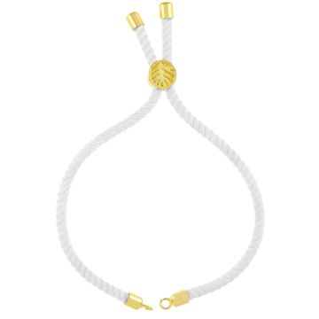 DIY Bracelet - Braided Nylon Cord Adjustable (22 cm) White (1 pcs)