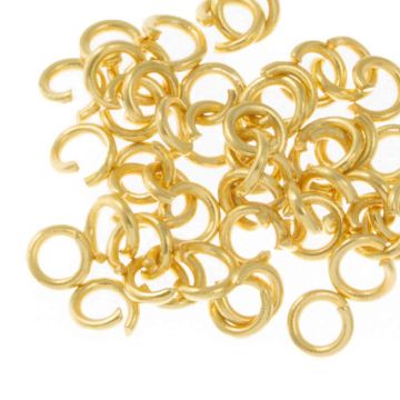 Stainless Steel Jump Rings (10 x 1.2 mm) 24K Gold Plated (25 pcs)