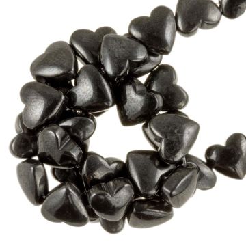 Electroplated Hematite Beads Heart (6 x 6 x 3 mm) Gunmetal (25 pcs)