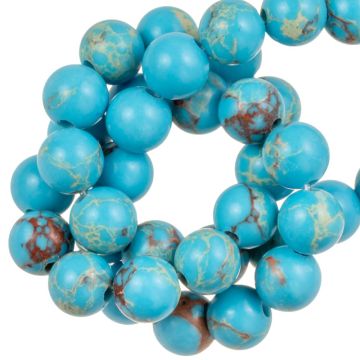 Imperial Jasper Beads (6 mm) Ocean Blue (60 pcs)