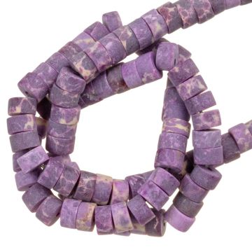 Imperial Jasper Beads Frosted Heishi Disc (4 x 2 mm) Lavender Purple (156 pcs)