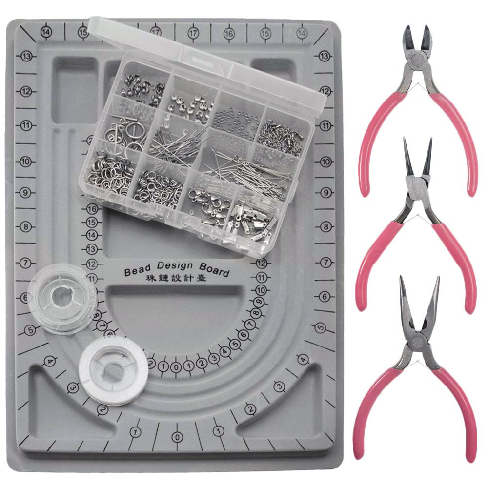 Jewelry Making Kit, Necklace Making kit with Jewelry Wire, Jewelry Tools  and Findings, Crimp Beads, Bracelet Clasps and Closures for Beading,  Jewelry