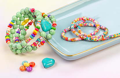 Colorful turquoise beads